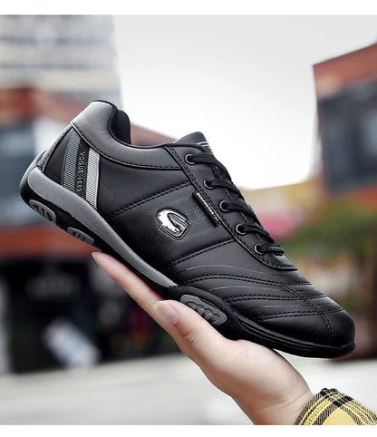 Men's Sports Shoes Leather Waterproof Running Sneakers Luxury Walking Gym Shoes Man Non-slip Training Sneakers Flat Shoes Tennis