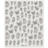 42Model Sticker Nail Decal 3D Adhesive Patch,Smile/Animal/Flower Nail Art Decorations Manicure Sticker Easter Day Design Decal-