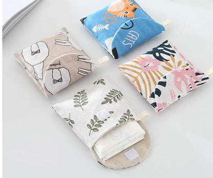Women Cosmetic Organizer Sanitary Napkin Storage Bag Girls Ladies Cute Coin Card Makeup Storage Pouch Small Cosmetic Bags