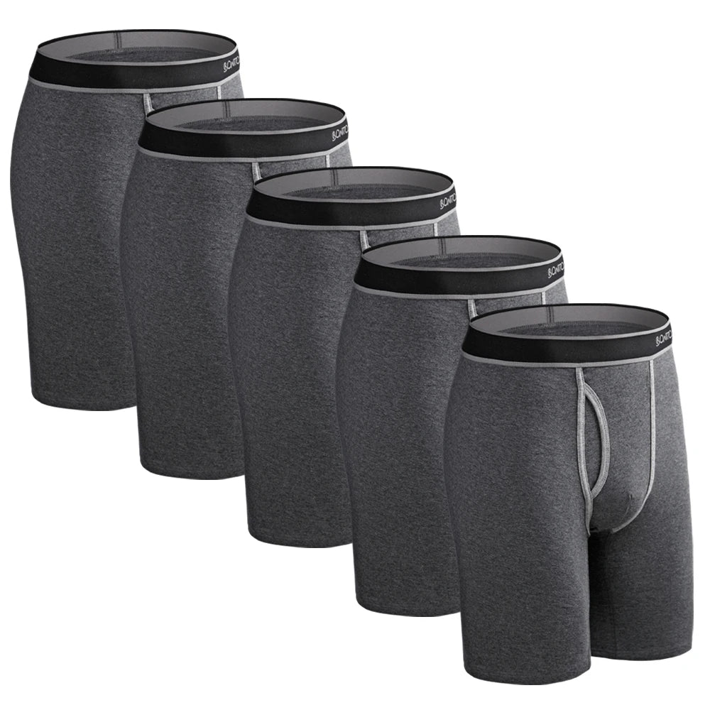 5Pcs Set Long Boxer Men Underwear Male Underpants Panties Sexy Clavin Underware Calzones BoxerShorts Boxer Shorts Homme Trunk