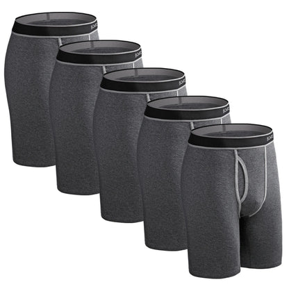 5Pcs Set Long Boxer Men Underwear Male Underpants Panties Sexy Clavin Underware Calzones BoxerShorts Boxer Shorts Homme Trunk