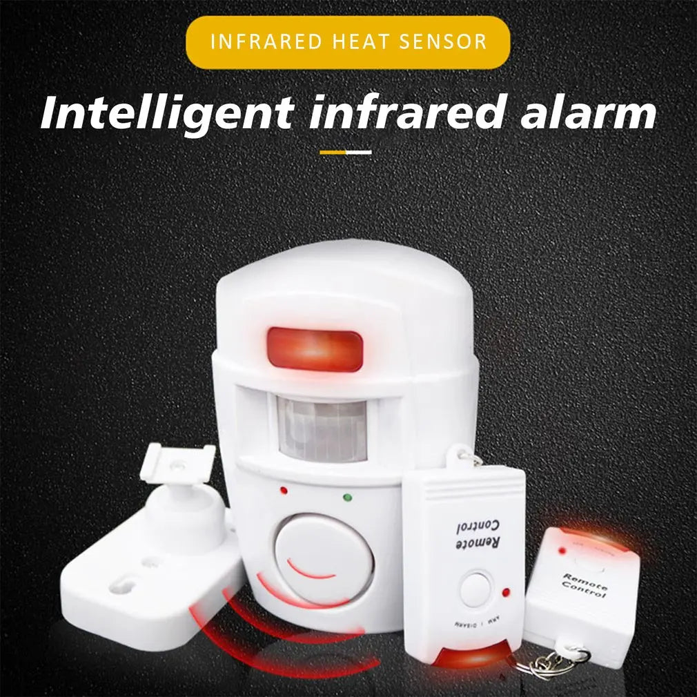 Wireless Remote Controlled Mini Alarm with IR Infrared Motion Sensor Detector & 105dB Loud Siren For Home Security Anti-Theft