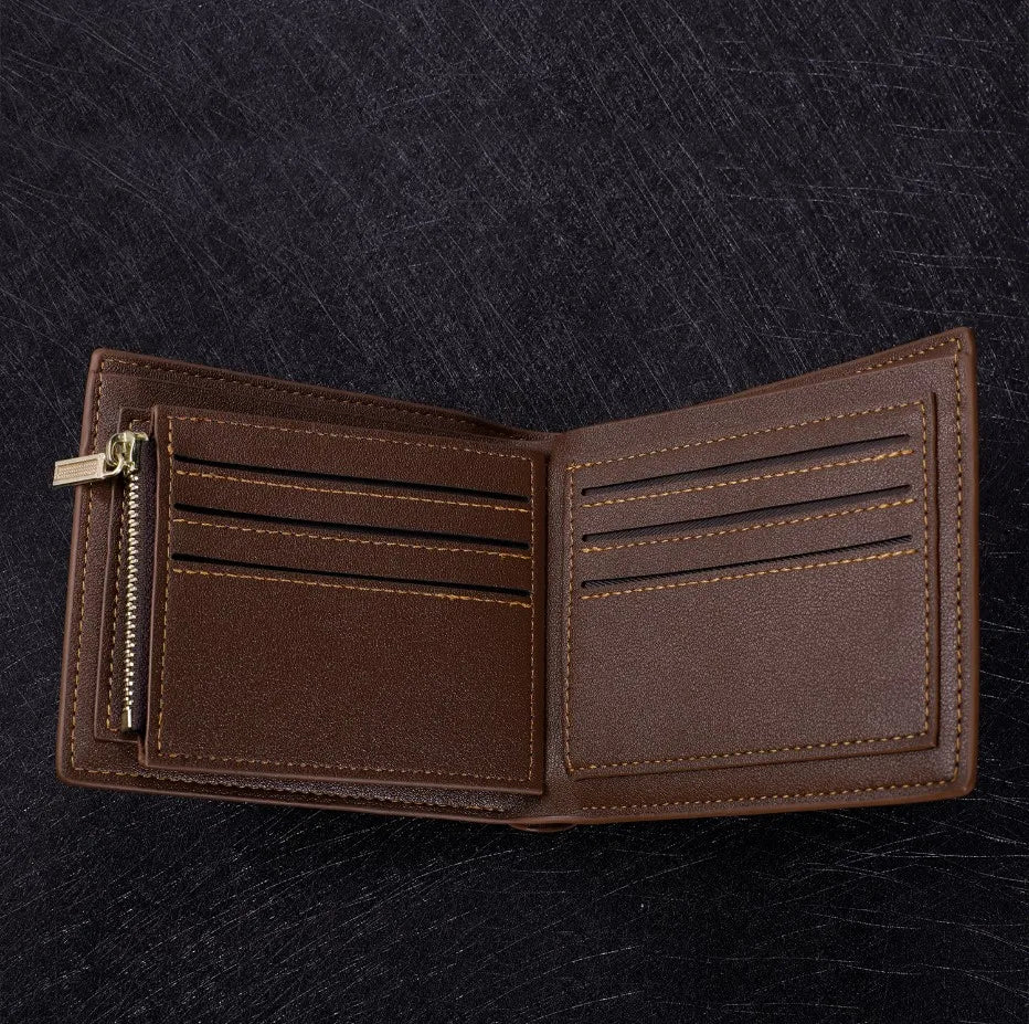 Engraved wallets for men Picture Wallet Trifold Short Ultra-thin Fashion Young Leather Wallet Money Clip Custom Photo Gift