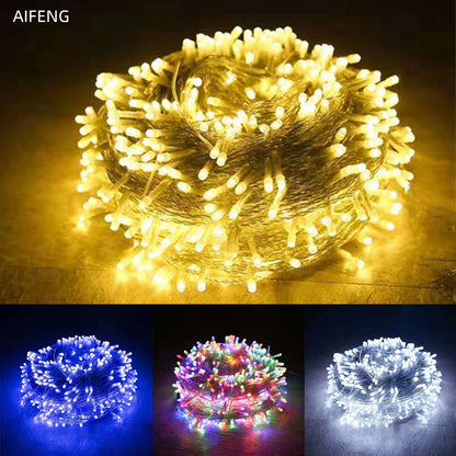 Luzes de natal 5m 10m 20m 30m 50m 100m led string luz de fadas 8 modos luzes de natal para festa de casamento luzes do feriado