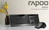 Rapoo 9900M Multi-Mode Bluetooth Wireless Keyboard and Mouse Combo Connect Up to 4 Devices Ultra-Slim Keyboard and Laser Mouse