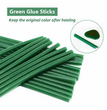 Barra de pegamento de color 10 piezas 7/11x270 mm (Verde: 200 mm) Barra de pegamento termofusible de 7 mm/11 mm de diámetro para uso doméstico, bricolaje, industrial