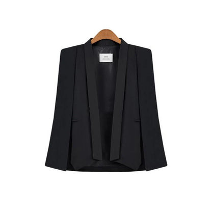 New Fashion 2022 Black White Long Sleeve Cape Coat Women Lapel Split Cloak Jacket Suits Womens OL Office Workwear Gift
