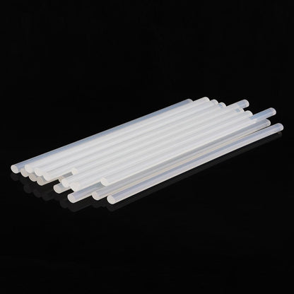 Pistola de pegamento termofusible, 10/20/50 barras de silicona transparentes para pistola de 7/11 mm, herramientas de bricolaje, almacenamiento para armarios de cocina