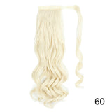 32inches Synthetic Ponytail Hair Extension Clip in Fake Wig Hairpiece Blonde Wrap Around Pigtail Long Smooth Overhead Pony Tail