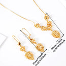 Dubai Jewelry Sets for Women 18k Gold Color Love Ethiopian African Heart Necklace Earrings Sets Arab Bridal Dowry Jewelry