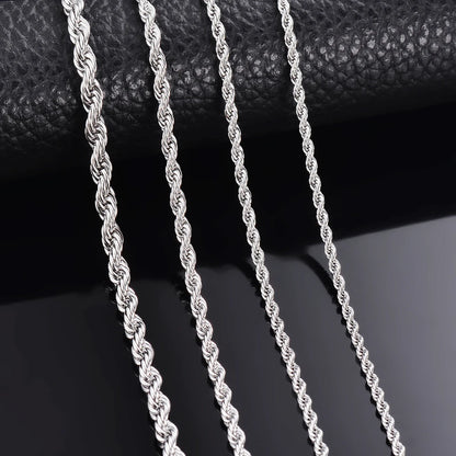 1 cadena de acero para collar o pulsera, varios anchos: 2 mm, 2,5 mm, 3 mm, 4 mm, 5 mm y 6 mm, para hombre y mujer, cadena de acero inoxidable. 