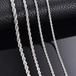 Corrente de corda para colar/pulseira, de aço, várias larguras, 2mm/2.5mm/3mm/4mm/5mm/6mm, pulseira para homens e mulheres, colar de corrente de aço inoxidável, 1 peça
