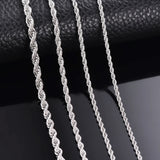 Corrente de corda para colar/pulseira, de aço, várias larguras, 2mm/2.5mm/3mm/4mm/5mm/6mm, pulseira para homens e mulheres, colar de corrente de aço inoxidável, 1 peça