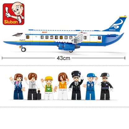 City Cargo Aircraft Plane Storage Airport Airbus Airplane Avion Technical Creative Building Blocks Educational Toys for Children