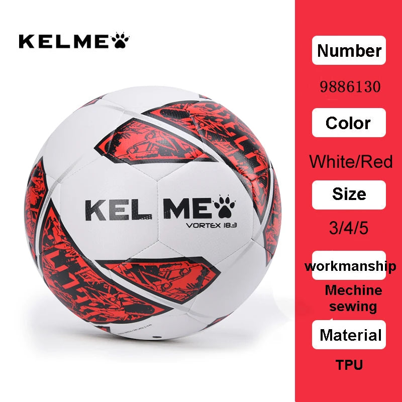 KELME - Balón de fútbol profesional, balones de entrenamiento para partidos de equipo, cosido a máquina, TPU, rojo y verde, tallas 3, 4 y 5, 9886130 