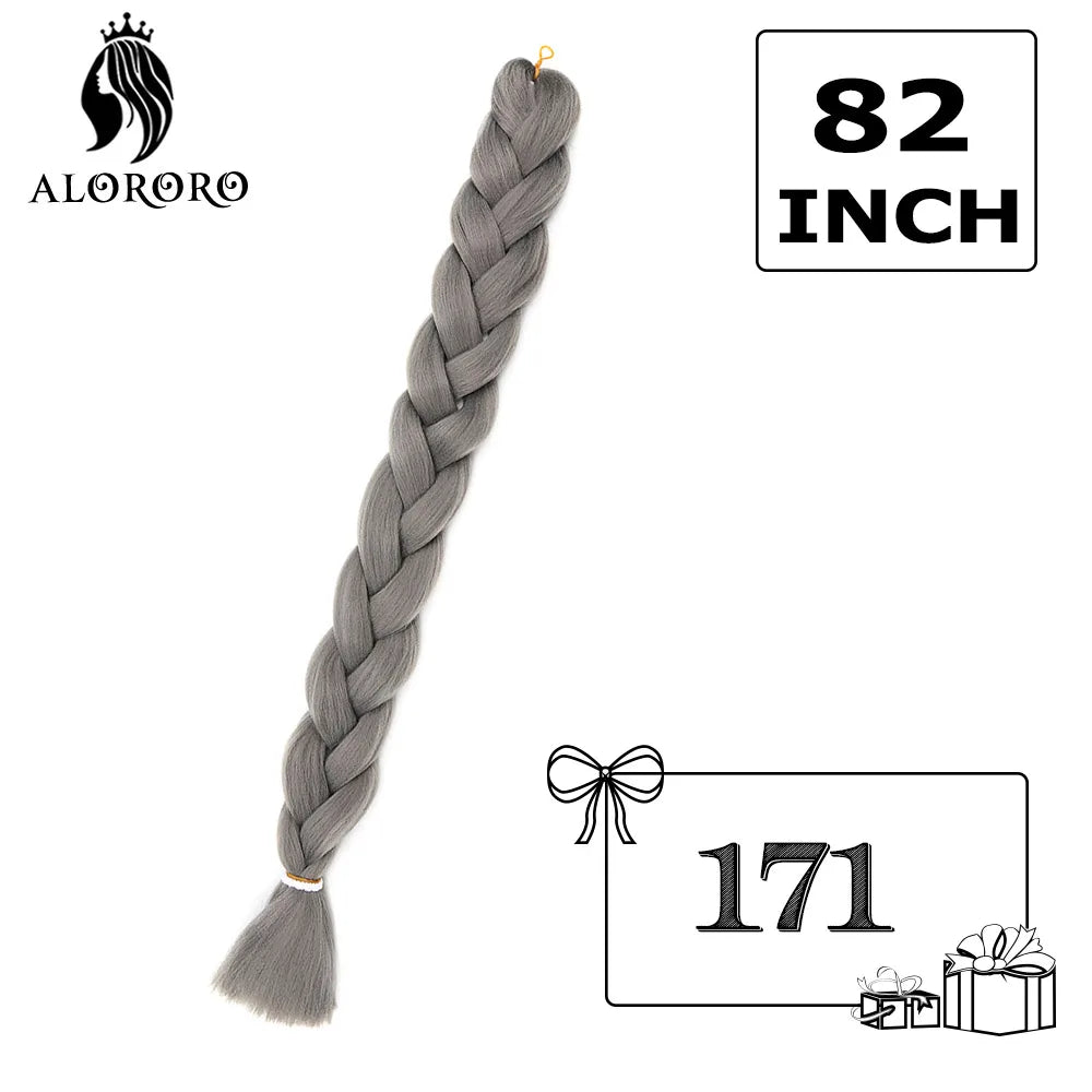 Alororo sintético jumbo trança cabelo 82 Polegada africano falso cabelo de alta temperatura fibra trança extensões de cabelo para mulher