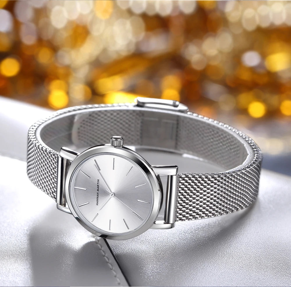 HANNAH MARTIN Women Watch Nordic Minimalist Japan Quartz Movement 3Bar Waterproof Women 36mm Full Rose Gold Dropshipping Watches