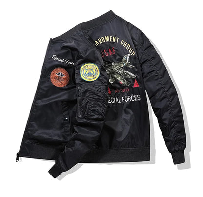 New MA1 men jacket Embroidered Outwear Pilot flight Slim fit patch jackets Autumn thin jacket And Winter warmcoat Motorcycle jac