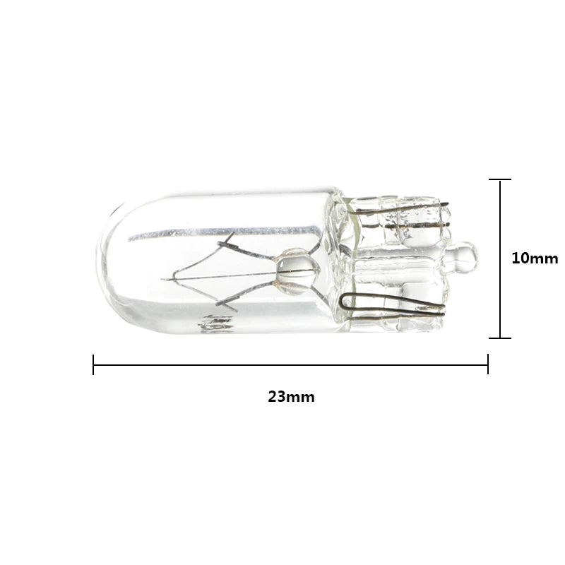 10 X White T10 W5W 501 194 Clear Signal Lamp Glass 12V 5W Warm White W2.1x9.5d Single Filament Car Bulb Auto Light
