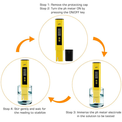 PH Meter 0.01 High Precision for Water Quality Tester with 0-14 Measurement Range Suitable Aquarium Swimming Pool