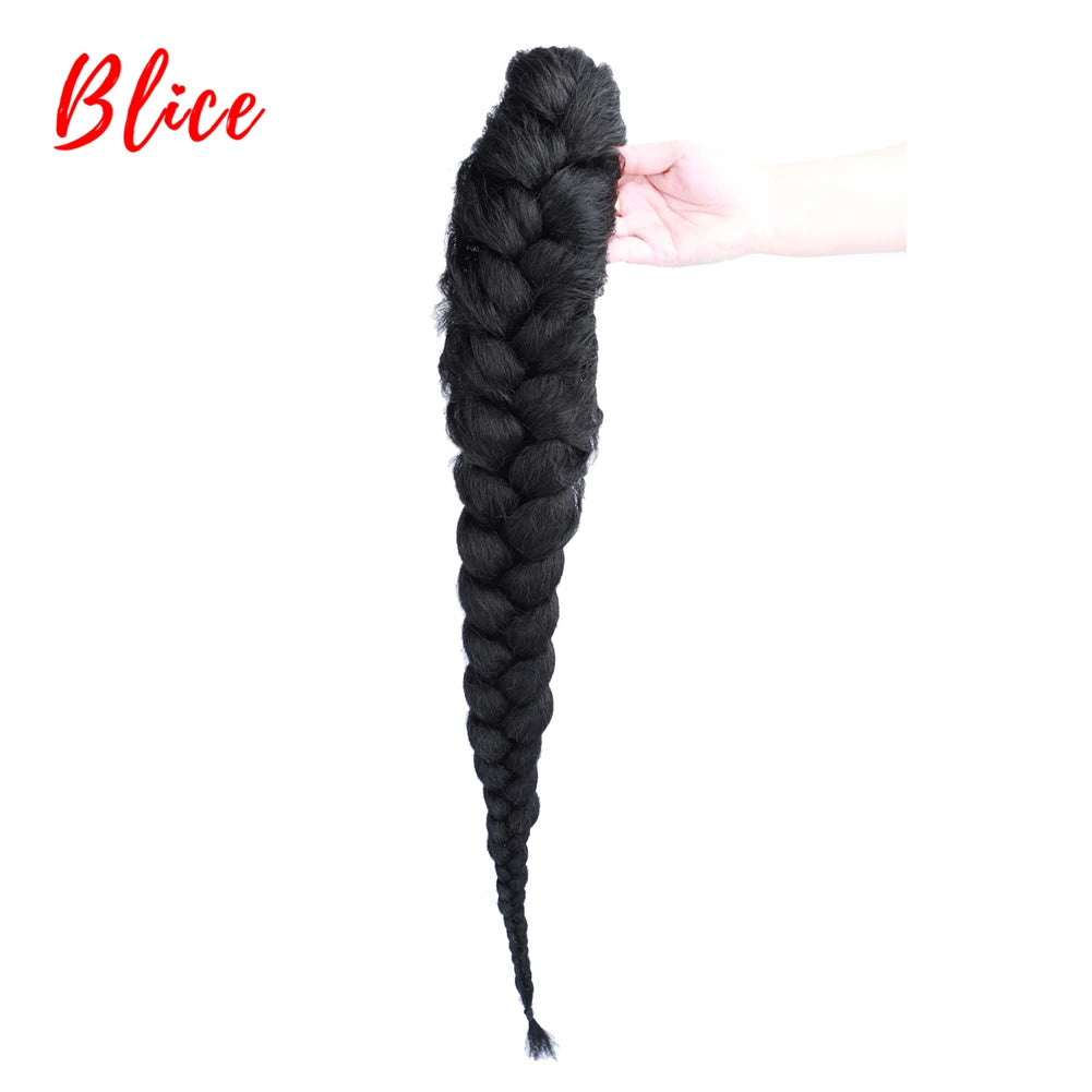 Rabo de cabelo com trança 75cm textura afro kinky straight