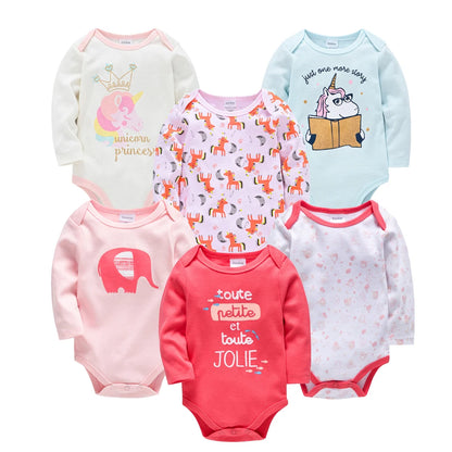 Conjunto de 3/6 piezas de ropa de moda para bebés Kavkas, conjunto de algodón suave de manga larga para otoño, mono para niños y niñas, body para recién nacidos