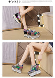 Fashion White Sneakers Women's High Platform Casual Shoes Height Increasing Leather Shoes 10 CM Thick Sole Trainers Tennis Sports
