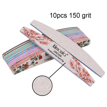 Lote de 3/5/10 limas de uñas nuevas con estampado de flores, limas de colores, 80/100/150/180/240, herramientas profesionales de manicura.