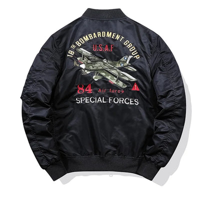 New MA1 men jacket Embroidered Outwear Pilot flight Slim fit patch jackets Autumn thin jacket And Winter warmcoat Motorcycle jac