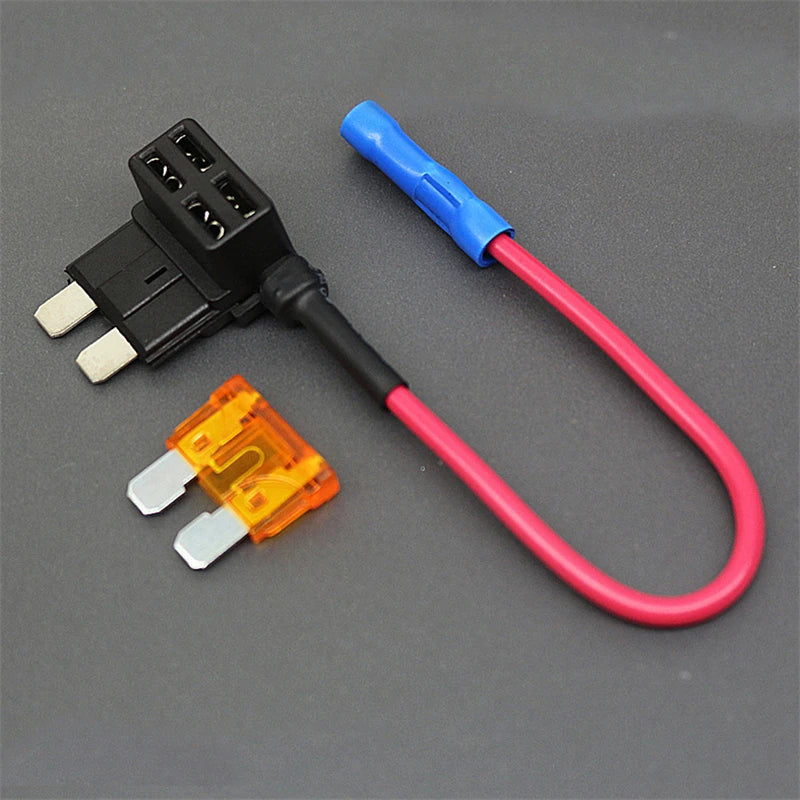 Suporte de fusível 12v, adaptador de torneira de circuito add micro2, mini fusível automático de lâmina atm padrão pequeno com suporte com fusível de carro de lâmina 10a