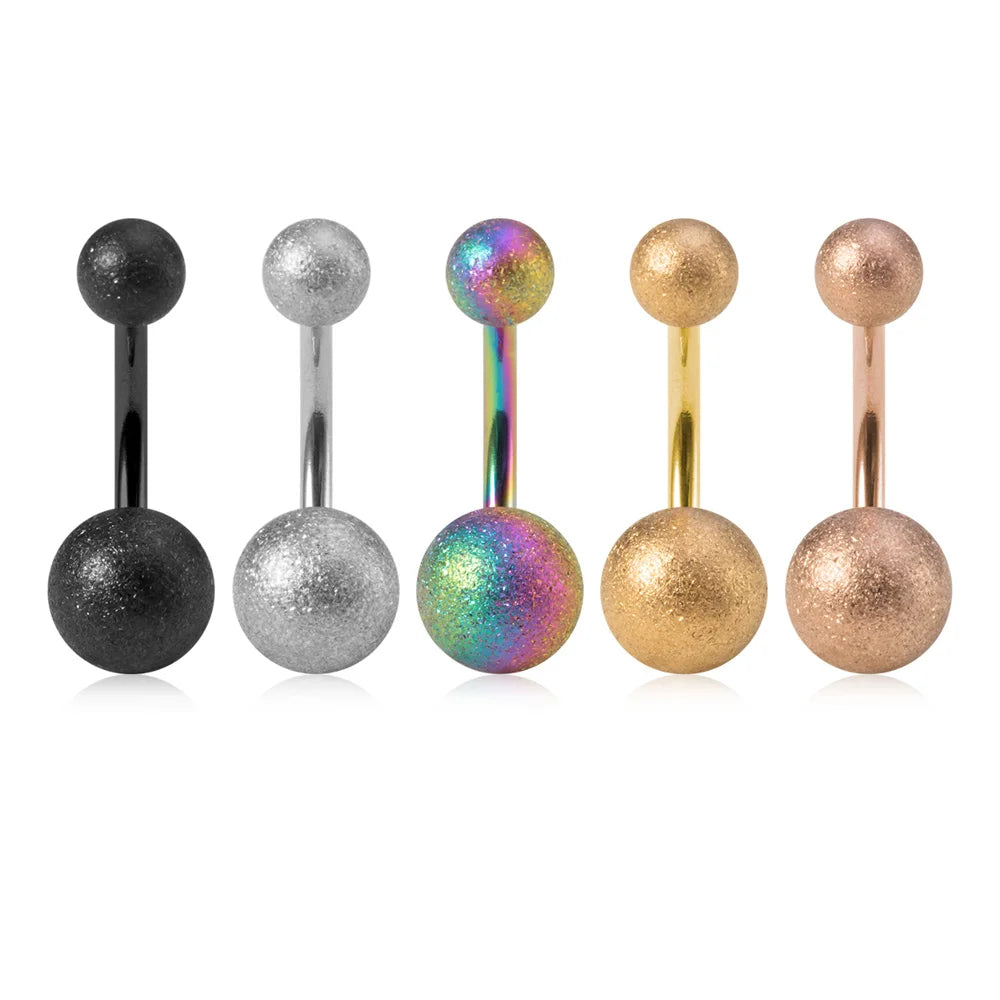 5Pcs 14G Navel Piercing Jewelry Set Sexy Colorful Acrylic Belly Piercing for Women 316L Surgical Steel Bar Belly Button Rings