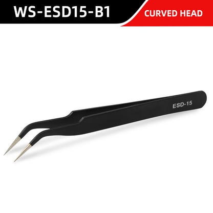 VVOSAI Curved Straight Tweezers Anti-static Precision Stainless Forceps Phone iPad Repair IC Chips Motherboard Repair Hand Tools
