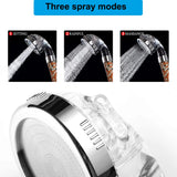 Cabezal de ducha de spa con filtro de mano de alta presión ajustable de 3 modos y soporte para manguera, bolas minerales de aniones presurizados Z&amp;L para baño