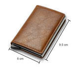 RFID Aluminum Men Wallet Card Holders Purse Carbon Fiber Men Business Slim Thin Smart Wallet Credit Cardholder Case Note Holder