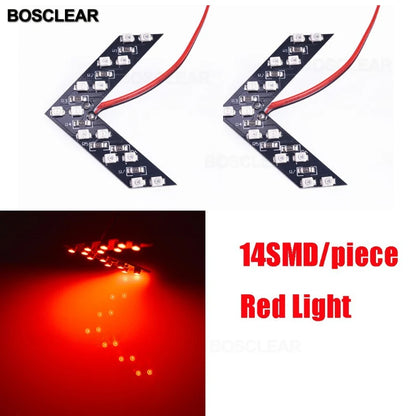 2 Pcs/lot 14 SMD LED Arrow Panel For Car Rear View Mirror Indicator Turn Signal Light Car LED Rearview Mirror Light BOSCLEAR