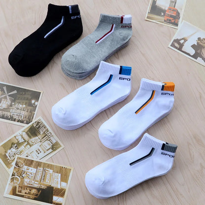 10 Pairs Men's Socks Stretchy Shaping Teenagers Short Sock Suit for All Season Non-slip Durable Male Socks Calcetines Hosiery