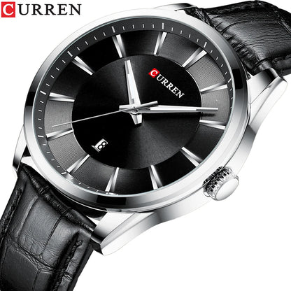 CURREN Quartz Watches for Men Leather Strap Male Wristwatches Top Luxury Brand Business Men's Clock 45 mm Reloj Hombres