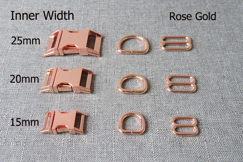 1Set Strong Hardware Metal Straps Slider D Ring Release Belt Buckle For Cat Pet Dog Collar Harness Paracord Sewing Accessory