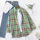 Casual Women's Plaid Shirt 2025 Spring Autumn New Ladies Loose Blouse and Tops Female Long Sleeve Shirts Fresh Checked Clothes