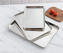 Rectangle Steamed Sausage Noodles Storage Trays Stainless Steel Fruit Dish Restaurant Hotel Kitchen Pastry Food Baking Plates