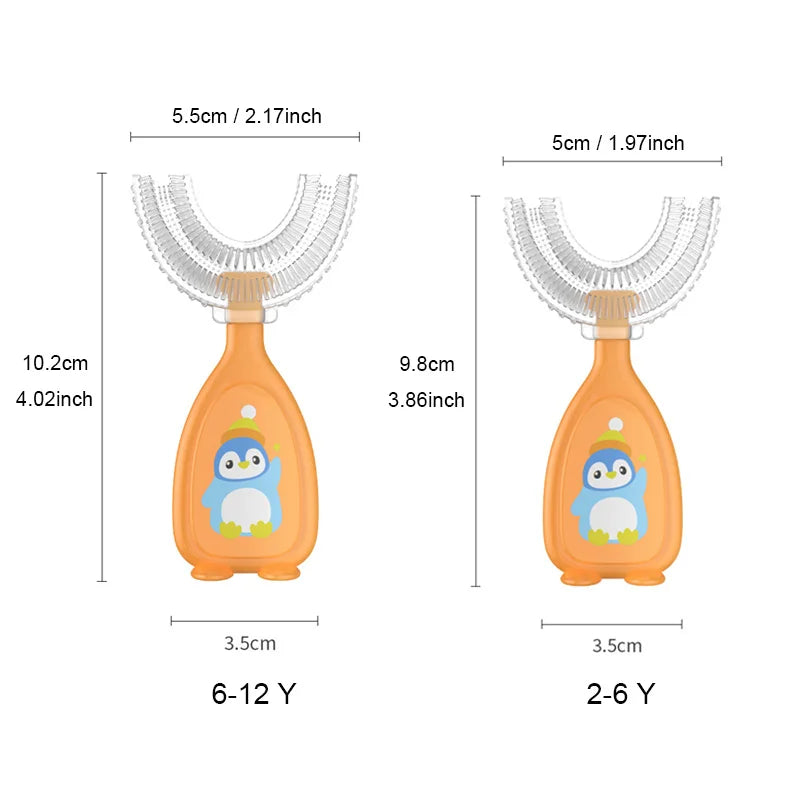 Children's 360 Degree Infant U-shaped Toothbrush Baby Health Teethers Soft Silicone Baby Brush Kids Teeth Oral Care Cleaning
