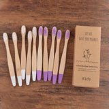 Children 10 Pieces Colorful Bamboo Toothbrush Nylon Bristle Eco Paint Toothbrush Kids Arosse a Dent Bambou Vegan Tooth Dental