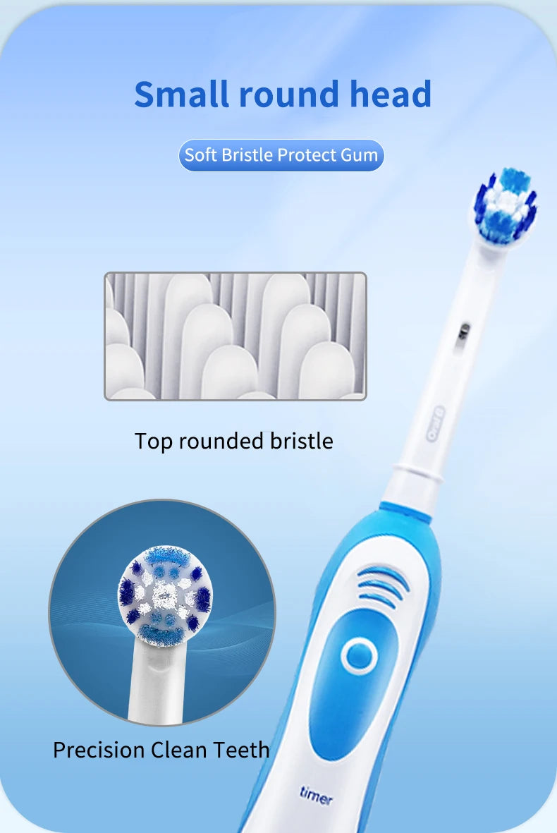 Oral B Sonic Electric Toothbrush Battery Powered 2D Rotating Tooth Brush Oral Hygiene Dental Teeth with Replaceable Heads