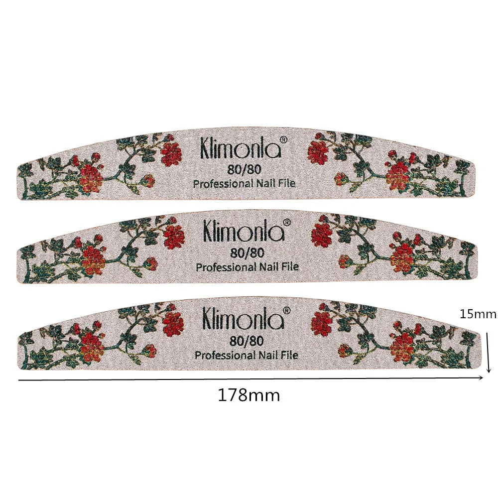 Lote de 3/5/10 limas de uñas nuevas con estampado de flores, limas de colores, 80/100/150/180/240, herramientas profesionales de manicura.