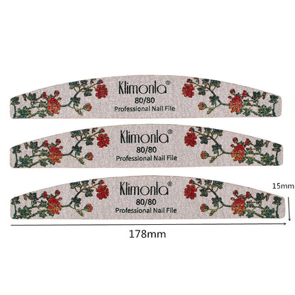 Lote de 3/5/10 limas de uñas nuevas con estampado de flores, limas de colores, 80/100/150/180/240, herramientas profesionales de manicura.