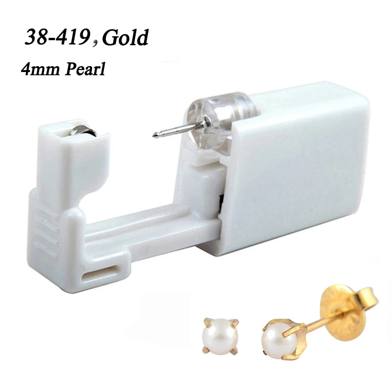 1 peça 316l aço cirúrgico descartável esterilizado unidades de piercing de orelha ferramentas de arma com brinco de cristal cz joias de piercing corporal