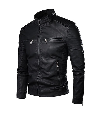 Chaqueta de cuero vintage informal para hombre, diseño de moda de primavera y otoño, con bolsillo para motociclista, talla 4XL-M, 2021