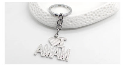 Llavero con letras huecas "Amo a mamá, mamá, papá y papá" para mujeres y hombres, joyería, mochila, llavero, regalos para el Día del Padre y el Día de la Madre.