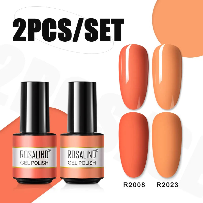 ROSALIND Nail Gel Manicure Set Hybrid Varnish Kit For Nails Art UV Lamp Semi Permanent Nail Gel Polish Set With Good Pack