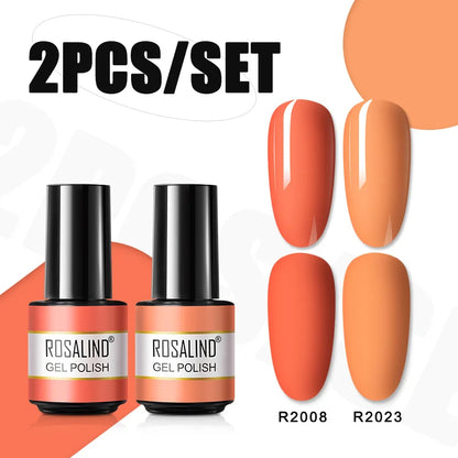 ROSALIND Nail Gel Manicure Set Hybrid Varnish Kit For Nails Art UV Lamp Semi Permanent Nail Gel Polish Set With Good Pack